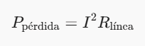 la potencia perdida en una línea trifásica se calcula como:
